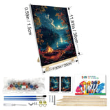 JOOZ Paint by Numbers Kit for Adults with Frame, Landscape Paint by Numbers for Adults, Moon Lake Paint by Number with Easel, DIY Acrylic Oil Painting Kit for Home Wall Decor 8 x 12 Inch JOOZ