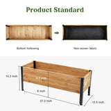 OIPRTGFJ Wood Rectangular Garden Planter Box Raised Bed Outdoor,Planters for Outdoor Plants 37x13x15in Elevated Herbs Vegetables Flowers Great Patio Deck Balcony OIPRTGFJ
