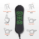 MCombo Small Size Triple Motor Power Lift Recliner Chair Sofa with Massage and Dual Heating, Adjustable Headrest for Elderly People Petite, USB Ports, Extended Footrest, Fabric 7222 (Coffee) MCombo