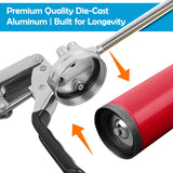 GATTLELIC Heavy Duty Grease Gun Kit, 8000 PSI Professional Pistol Grip 14 oz Load with 12" Flex Hose, Locking Coupler, Extension Pipe, and Sharp Nozzle GATTLELIC