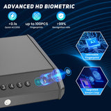 Biometric Gun Safe for Pistols Handgun Safe with Fingerprint Digital PIN Key Gun Lock Box Storage for Home Bedroom Bedside Nightstand and Car, 3-Ways unlock with Emergency Power Supply ForShine