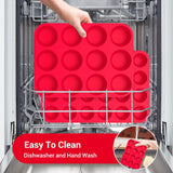 Redfly 2 Pack Silicone Muffin Pan for Baking, Silicone Cupcake Pan, Silicone Molds for Baking, Muffin Tin 12 Cup Regular Size, Silicone Cupcake Mold, BPA Free Silicone Muffin Cups, Silicone Egg Molds Redfly