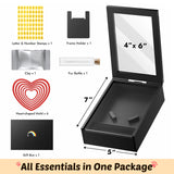 Grarry Pet Memorial Shadow Box with Paw Print Impression Kit Keepsake, 4”X6” Dog Cat Picture Frame, DIY Pawprint Clay Ornament Gift, Acrylic Loss of Dogs Sympathy Gifts with Hair Bottle for Pets Lover Grarry