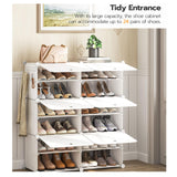 HOOBRO Shoe Rack, 6 Cubes Shoe Organizer with Doors, Plastic Panel Shoe Storage Cabinet for 24 Pairs of Shoes, for Closet, Entryway, Hallway, White WT26SC01G1 HOOBRO