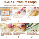 DIADAY Diamond Painting Kit, Fall Leaves Diamond Art Kits for Adults, 5D Full Drill Fall Landscape Diamond Painting, DIY Round Gem Craft Arts Home Wall Decor Gift 12 x 12 Inches DIADAY