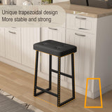 iTsst Bar Stool, Counter Height Bar stools,Modern Kitchen Island Chairs, Synthetic Leather with Stitching, 26 inches high, for Kitchen/Family Restaurant/Dining Room/Farmhouse, Black iTsst