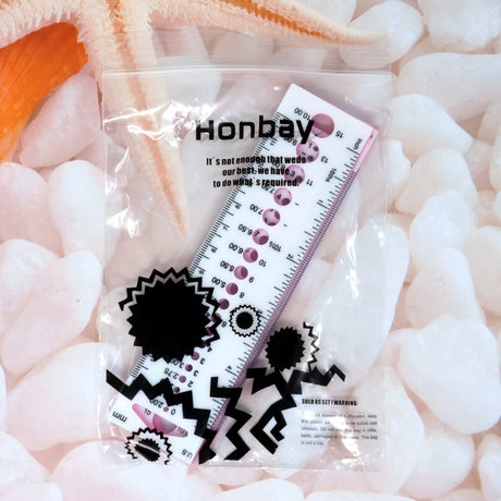 Honbay 4PCS Plastic Knitting Needle Gauge Ruler Needle Sizer INCH CM Ruler Sewing Ruler Metric Measure Tool for Sewing or Student Learning (2 Color) Honbay
