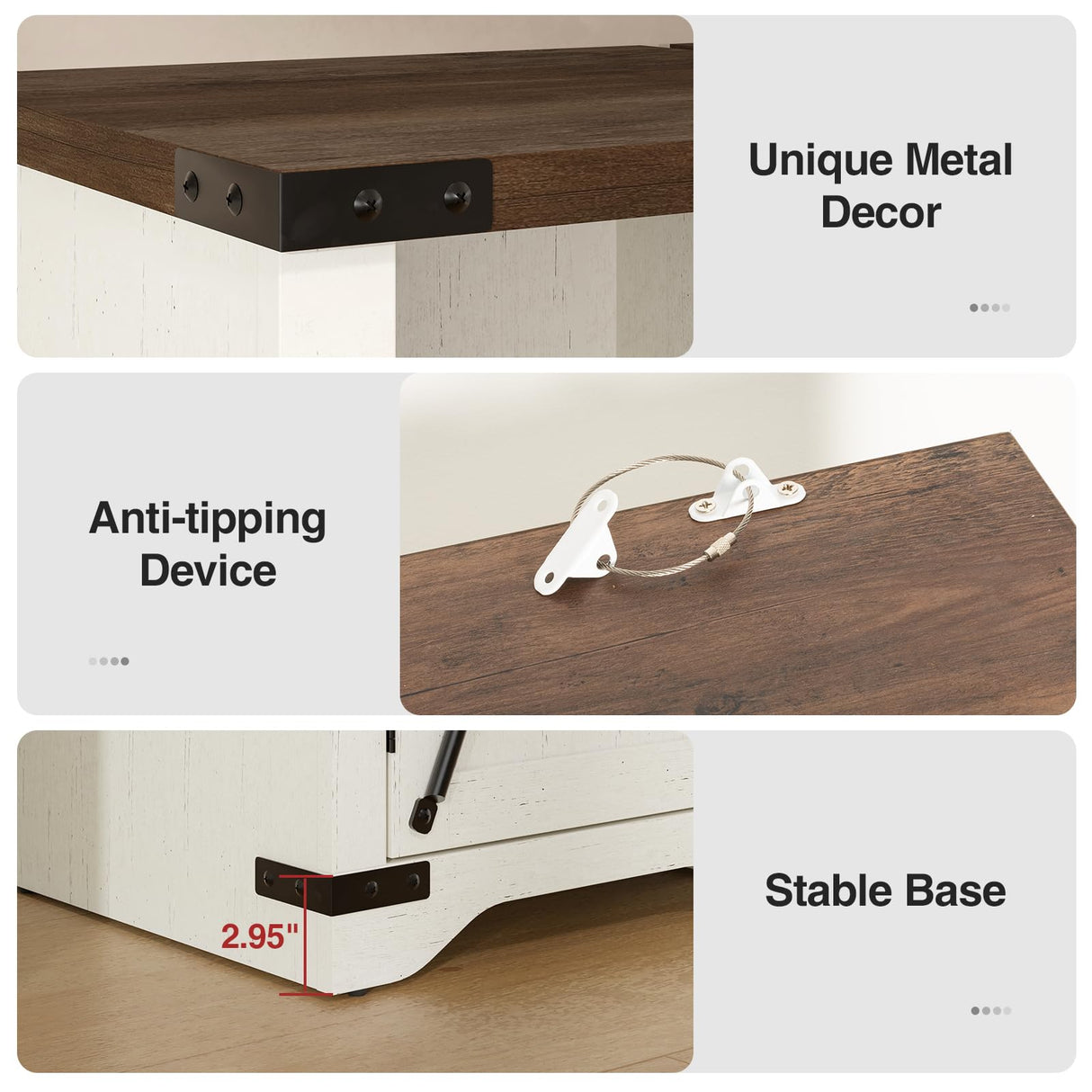 Vabches 5 Tier Bookcase with Doors Set of 2, 67” Tall Farmhouse Bookshelf with Storage Cabinet, Adjustable Shelves & Barn Door, Narrow Wooden Book Shelf for Living Room, Office, Antique White Vabches