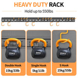 Unaikoo Garage Tool Organizer Wall Mount - Heavy Duty Garage Storage and Organization Garden Tool Organizer with Adjustable Pegboard Hooks Yard Shed Rack for Broom Mop Shovels Rake Trimmers, 48 inch Unaikoo