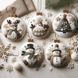 DIY Christmas Felt Patch Kit, Felt Christmas Ornaments, Craft Set with Pre-Cut Felts Sheets, Holiday Craft Kit for Family Fun, Beginner-Friendly, Handmade Xmas Decorations for Tree & Home (#A) DABATO