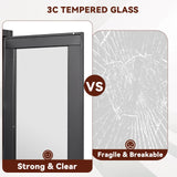 Kubohogar 71" Metal Display Cabinet with Glass Doors, Locking Curio Cabinets with 4 Adjustable Shelves, Glass Display Case for Collectibles, Metal Storage Cabinet Kubohogar