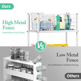 KINGRACK 3-Tier Rolling Utility Cart with Wheels, Metal Slim Storage Cart, Multifunctional Storage Organizer, Rolling Storage Cart for Kitchen, Office, Bathroom, Narrow Place, White KINGRACK