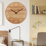 LAIGOO 12 Inch Wood Wall Clock Quartz Analog, Silent Non-Ticking, Decorative Modern Wall Clock Battery Operated for Living Room Bathroom Bedroom Kitchen Office School LAIGOO