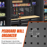 HPDMC Garage Storage Cabinet System - 9-Pc Steel Workshop Set w/Workbench Includes Cabinet Drawers & Pegboard | Gray Tool Organization System for Garage/Workshop HPDMC