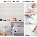 Ceiling Tiles, 16 Pack, Covered 21 Sq.Ft, Glue-up Ceiling Tiles Foam, Ceiling Tiles Peel and Stick, Easy to Install for Ceiling and Wall, Plain White（13.8 x 13.8 inch） Dureidos