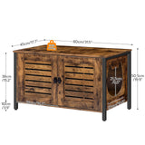 HOOBRO Cat Litter Box Enclosure, Hidden Litter Box Furniture with Shutter Door and Head Mat, Cat Litter Box Furniture Fit Most of Litter Box, 31.5''L x 17.7''W x 19.9''H, Rustic Brown BF06MW01 HOOBRO