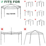 JANCANOPY 10x10 Canopy Replacement Top with Air Vent Silver Coated for Straight Leg Canopy Frame, (Beige Ripstop) JANCANOPY