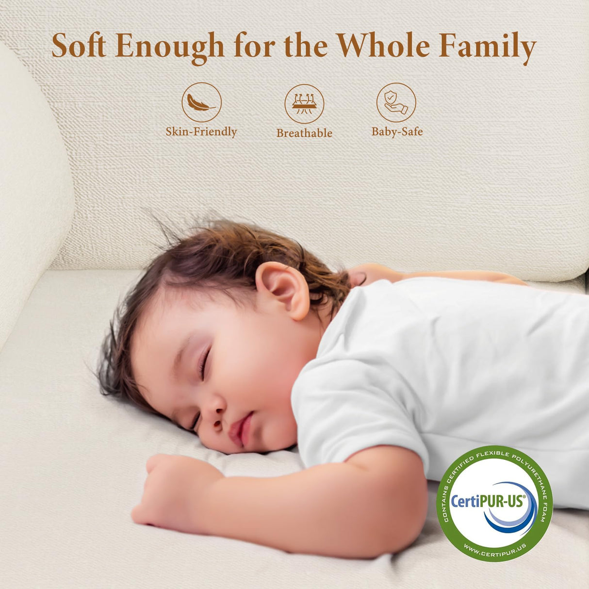 Vesgantti 106" Cloud Couch Sectional Modular Sofa, Deep Seat Comfy Cloud Couch Chenille Memory Foam Sofa Modular Couches for Living Room Bedroom, No Assembly Required (Beige, Left-Facing Chaise) Vesgantti