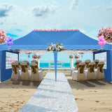 HOTEEL 10x20 Pop Up Canopy Tent for Parties, Easy Setup Canopy Tent for Backyard, Waterproof Outdoor Gazebo for Wedding Event Patio, Outside Instant Vendor Tent with 4 Sandbags & Rolling Bag, Blue Hoteel