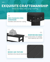 SERWALL 41" Outdoor Bar Table, All Weather HDPE Patio Bar Counter Height Table, Rectangle Patio Bar Table for Outside, Garden, Backyard, Balcony, Poolside, Black SERWALL