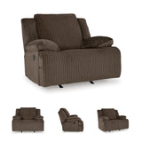 Signature Design by Ashley Top Tier Contemporary Manual Rocker Recliner, Dark Brown Signature Design by Ashley
