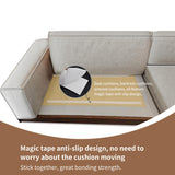 Comfortable Modular Cloud Sectional Sofa, Mid-Century Modern Wood Frame Couch, 111.81" W Upholstered Fabric Couch for Living Room & Home、Offices、Conference Rooms, Gray gaoyangjiaju