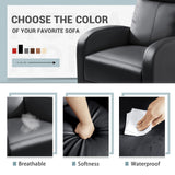 Homall Recliner Chair, Recliner Sofa PU Leather for Adults, Recliners Home Theater Seating with Lumbar Support, Reclining Sofa Chair for Living Room (Black, Leather) Homall