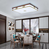 Dimmable Modern LED Ceiling Light, 38'' Large Rectangular Ceiling Lamps with Remote Control, Wood Flush 3000K-6000K Mount Light Fixtures for Living Room Dining Room Bedroom kangten