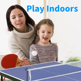 SculPong Ping Pong Table Foldable 4.5FT Table Tennis Table for Indoor Outdoor with with Net, Table Tennis Paddles and Balls SculPong