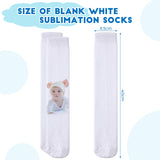 Geyoga 12 Pairs Blank White Sublimation Socks, Tube Socks for Men Women, Sublimation Print Ready Socks for Adult DIY Socks Geyoga