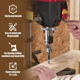 Square Hole Drill Bit Adapter and 4 pcs Square Hole Drill Bits, Easy Installation and Disassembly Mortising Attachment for Drill Press, Mortise Machine, Power Tool Accessory for Drill Machines Yuqutum