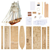 GAWEGM Ship Model Building Kits - Scale 1/96 Classics Antique Ship Model Harvey 1847 Wooden Sailboat DIY Hobby Boat GAWEGM