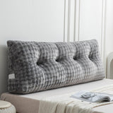 Wenqik Wedge Pillow Triangular Headboard Bed Reading Backrest Wedge Bolster Pillow with Removable Cover Back Support for Daybed Bunk Bed(Gray,Queen) Wenqik