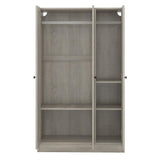 SOFTSEA 3 Door Armoire Wardrobe Closet, Freestanding Armoire Wardrobe Cabinet with Shelves and Hanging Rod, Wood Armoire Closet Clothes Organizer for Bedroom, Grey SOFTSEA