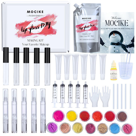 MOCIKE DIY Lip Gloss Making kit for Girl Gifts - 74 PCS DIY Lip Gloss kit Make Your Own Lip Gloss MOCIKE