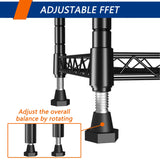 REGILLER 5-Wire Shelving Metal Storage Rack Adjustable Shelves, Standing Storage Shelf Units for Laundry Bathroom Kitchen Pantry Closet(Black, 16.6L x 11.8W x 53.5H) REGILLER