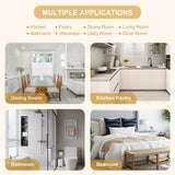 UZUGUL Kitchen Pantry Cabinet with Adjustable Shelf,72'' Tall Rattan Pantry Storage Cabinet with 4 Door and Drawer, Bedroom Wardrobe, Tall Storage Cabinet for Living Room UZUGUL