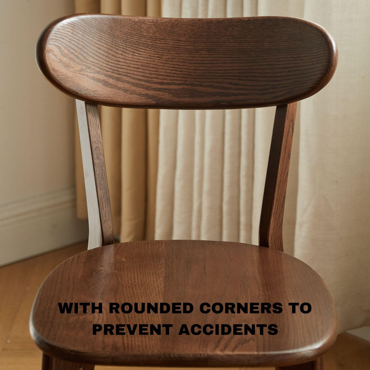 Wayshome 100% Solid Oak Wood Dining Chairs - Kitchen Chairs Set of 1,Study Chair Modern Classic Design for Elevated Living (walnut-1) Wayshome