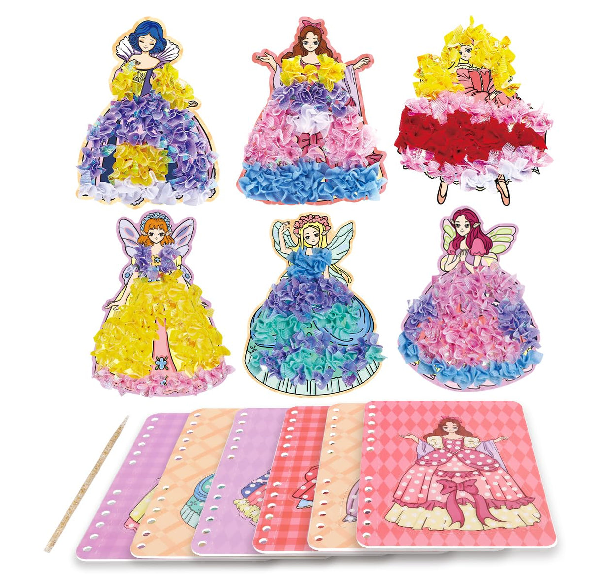 BLXIN Poke-Art Princess Craft Kit, Girls DIY Paper Art Set with Castle, Creative Educational Activity,Crafts Gifts for Girls Ages 3-8, DIY Activity BLXIN