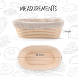 DOYOLLA Bread Proofing Baskets Set of 2 10 inch Oval Shaped Dough Proofing Bowls w/Liners Perfect for Professional & Home Sourdough Bread Baking DOYOLLA