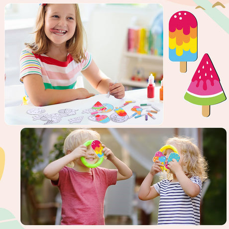 VercanMonth 30 Sets Sand Art Kit Crafts for Kids 30 Sand Art Pictures with 23 Colored Sands DIY Sweet Treat Craft Paintings with Brushes for Children DIY Arts Educational Learning Activity VercanMonth