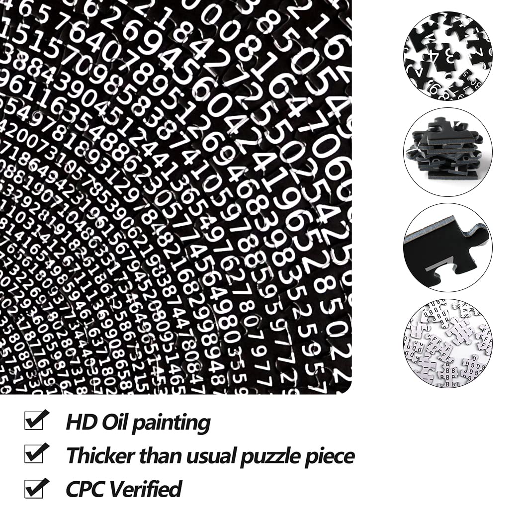 Bgraamiens Puzzle -π Day Puzzle The Mystical π Puzzle Hard Unique Round Numbers Puzzle for Adults (π in Black and White) Bgraamiens