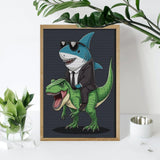 ETTUWNUI Diamond Painting Kits for Adults - Shark Riding Dinosaur Painting DIY 5D Full Drill Diamond Dots Paintings with Diamonds Gem Art and Crafts Home Decor 8"x12" ETTUWNUI