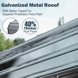 EROMMY 20x20 FT Metal Carport, Heavy Duty Car-Shelter with Galvanized Steel Roof and Frame, Sturdy Car-Shed in All Weathers, Easy Assembly Car-Canopy for 2 Cars, SUV, Tractors and Boat, Gray EROMMY