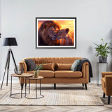 LOMSIOY DIY 5D Diamond Art Kits for Adults, Lion Diamond Painting Kits for Beginner, Animal Diamond Art with Round Full Drill Rhinestone Crafts Gem Arts for Home Wall Decor 12 * 16 inch 1 LOMSIOY