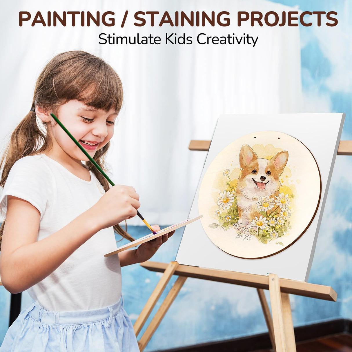 Philorn 12Pcs Wood Circles for Crafts 12 Inch Unfinished Wooden Door Hanger Sign, DIY Wood Blanks Rounds for Cutouts, Cricut Projects, Burning, Painting PHILORN