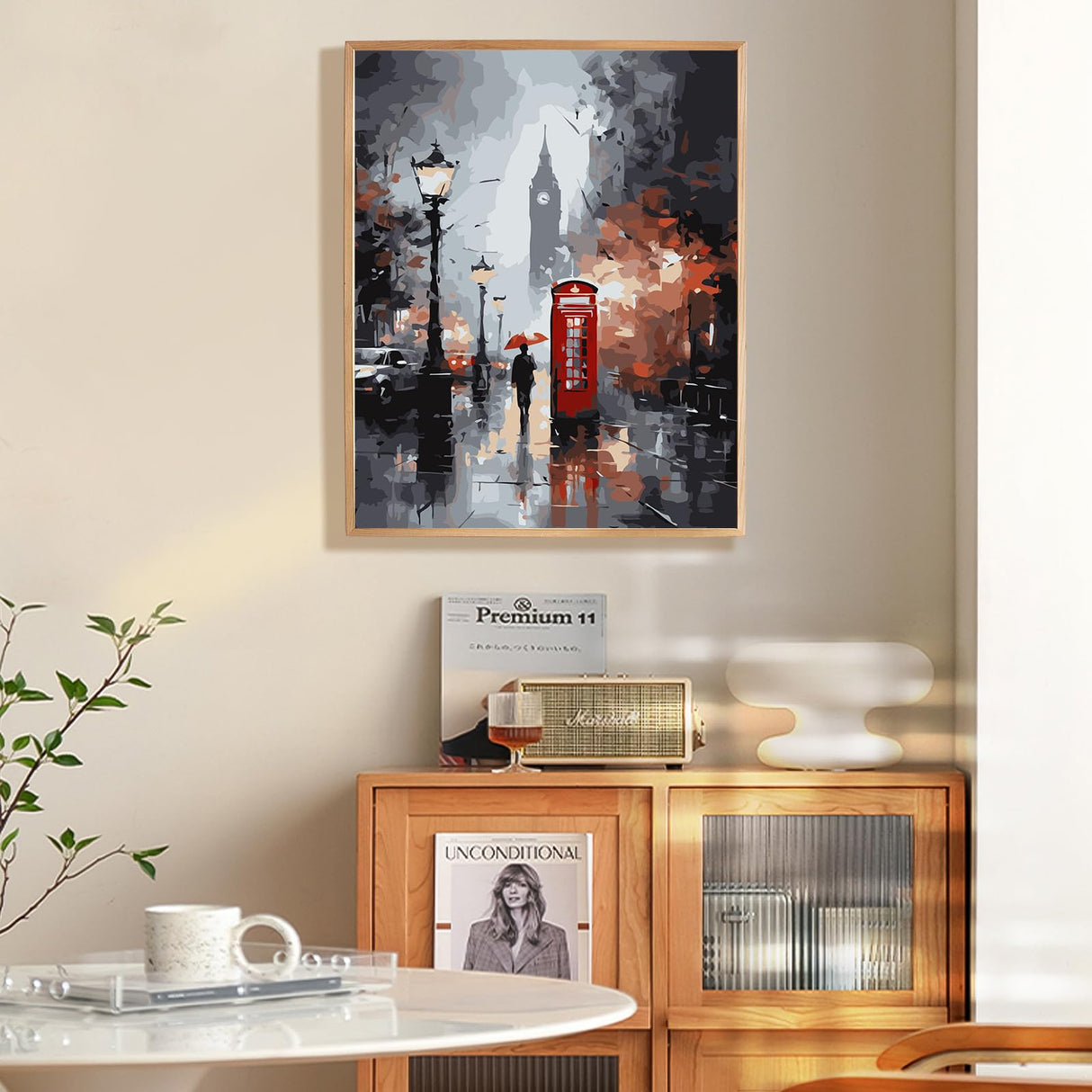 Paint by Numbers Kit for Adults Beginner, London City View Street Scenery Adult Paint by Number Kits on Canvas without Frame, Big Ben Acrylic Oil Paint by Numbers for Home Decor Gift 16” W x 20”L Fountor