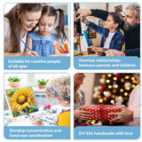 hkejoi Sunflower Paint by Numbers Kit for Adults, Flowers Paint by Numbers Framed and Easel, DIY Crafts Painting by Number for Home Wall Decor Gift 9.84x9.84 inch hkejoi