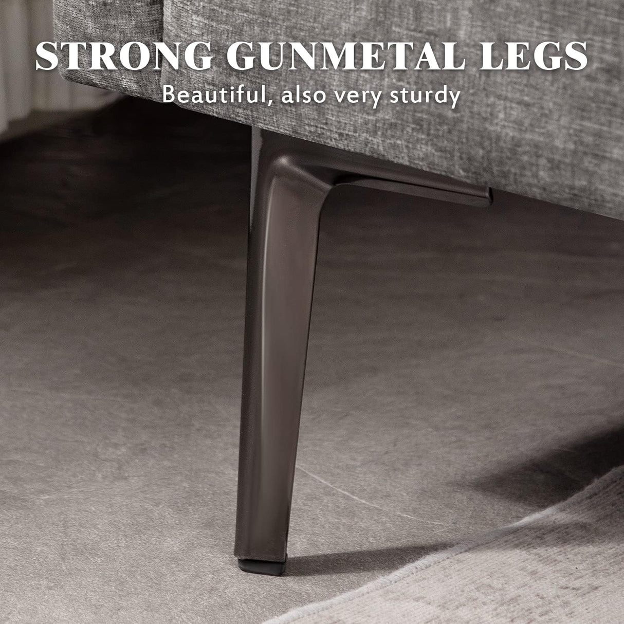 MELLCOM 137.4" Cloud Couch Sectional 5-Seat L Shaped Modular Sofa w/Chaise & Ottoman, Comfy Memory Foam Modular Couch in Washable Chenille Fabric, Sectional Sofa for Living Room, Grey MELLCOM