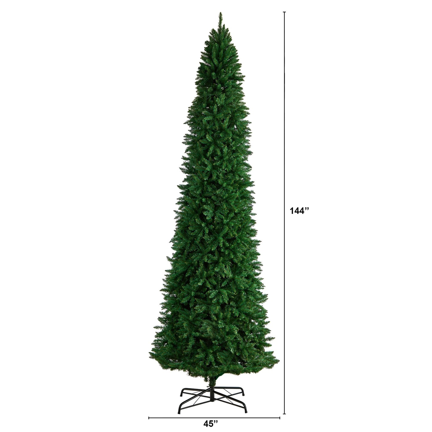 Nearly Natural 12ft. Slim Green Mountain Pine Artificial Christmas Tree with 3235 Bendable Branches